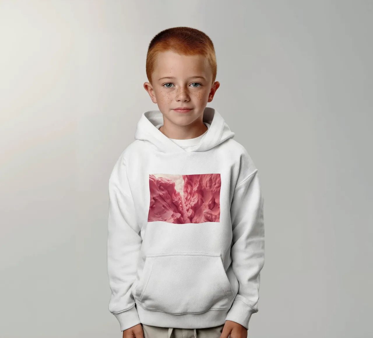 Rosa Felsformation in einer Schlucht mit ungewöhnlichen Texturen Kinder Hoodie von DesignDoodle