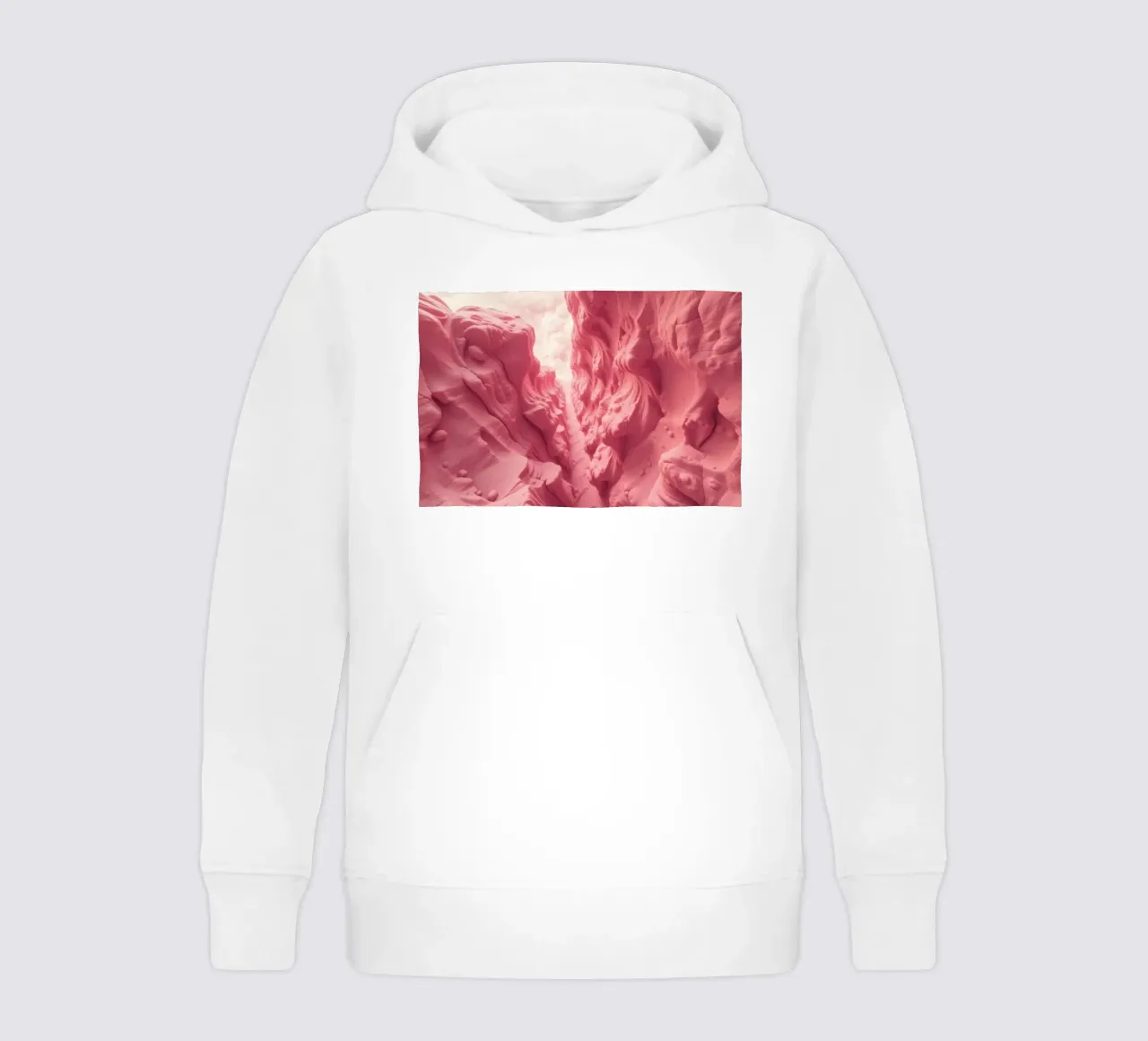 Rosa Felsformation in einer Schlucht mit ungewöhnlichen Texturen Kinder Hoodie von DesignDoodle
