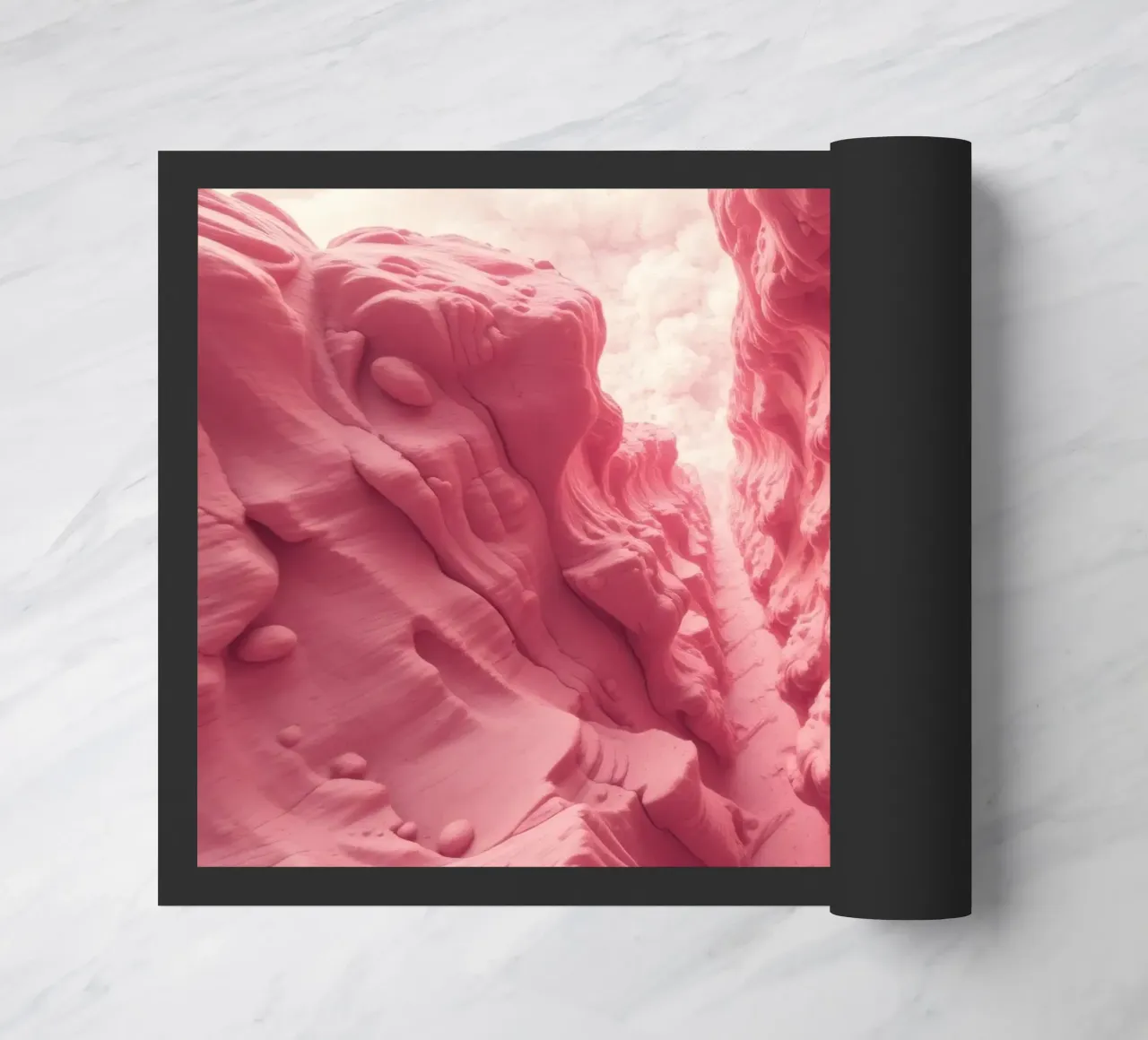 Formazione rocciosa rosa in un canyon con texture insolite zerbino da DesignDoodle