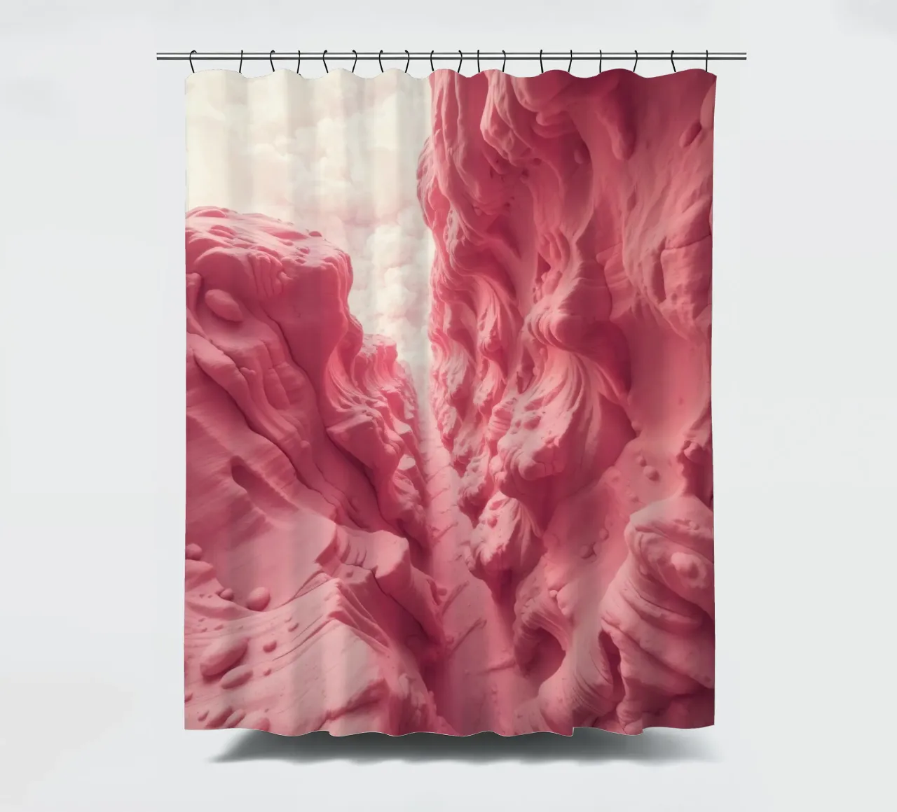 Formazione rocciosa rosa in un canyon con texture insolite tenda da doccia da DesignDoodle