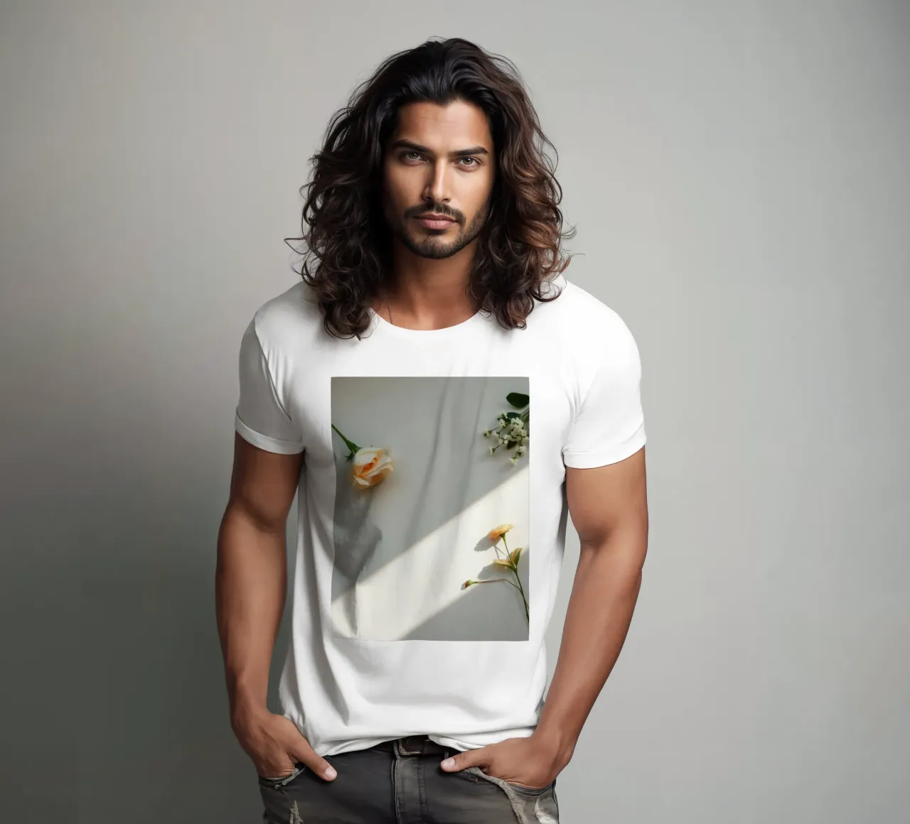 Delicata composizione di fiori su una superficie leggera t-shirt da DesignDoodle