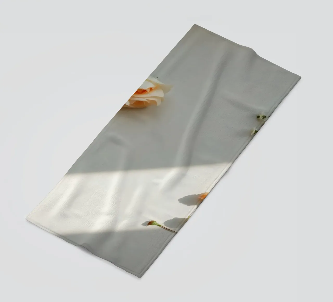 Delicate arrangement of flowers on a light surface beach towel by DesignDoodle