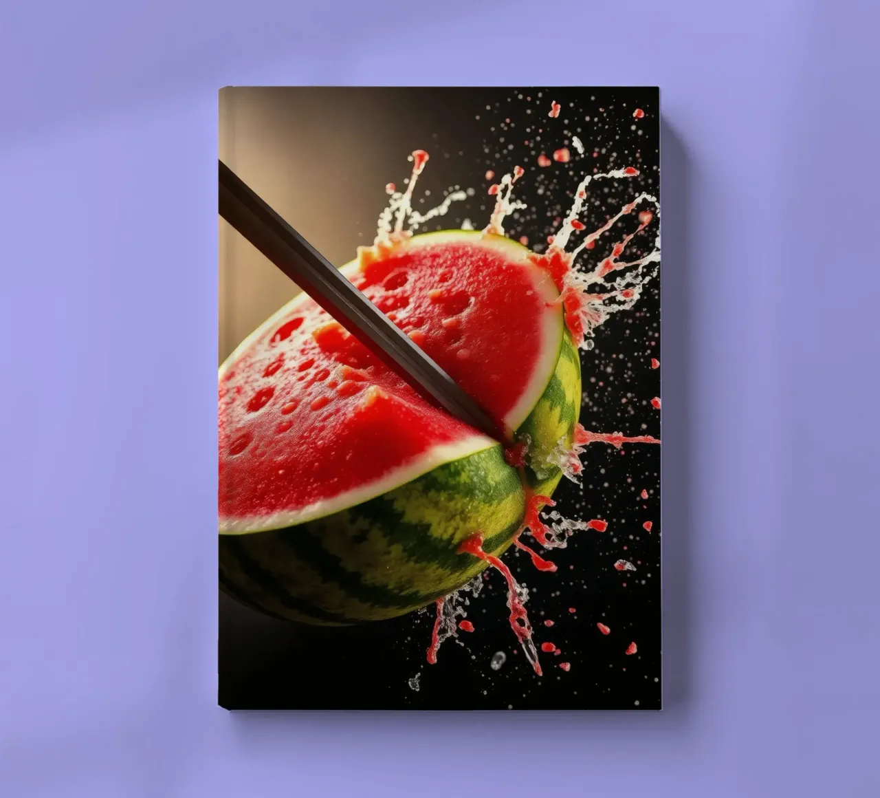 Slicing a watermelon creates a refreshing splash notebook by DesignDoodle