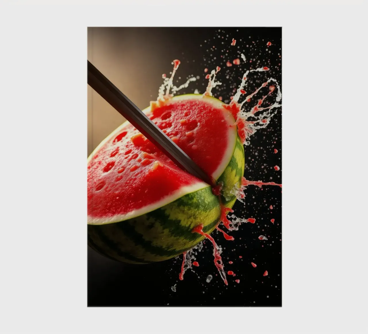 Slicing a watermelon creates a refreshing splash notebook by DesignDoodle