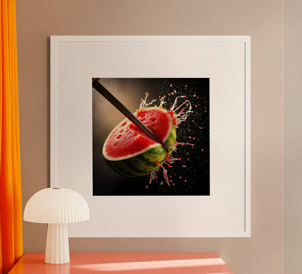 Slicing a watermelon creates a refreshing splash hahnemühle by DesignDoodle