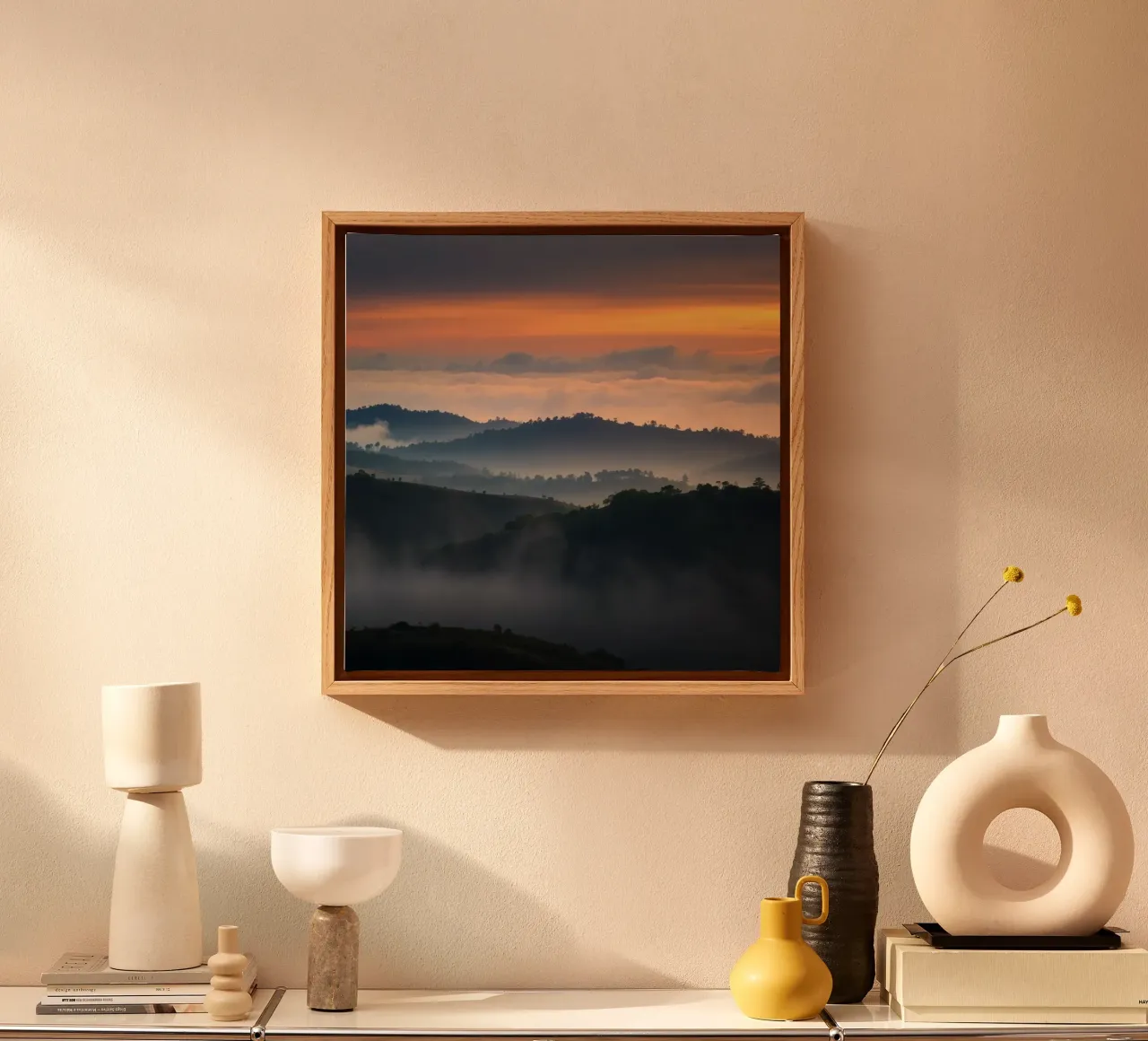 Etherisch landschap canvas met Baklijst van PhotoVibe Decor