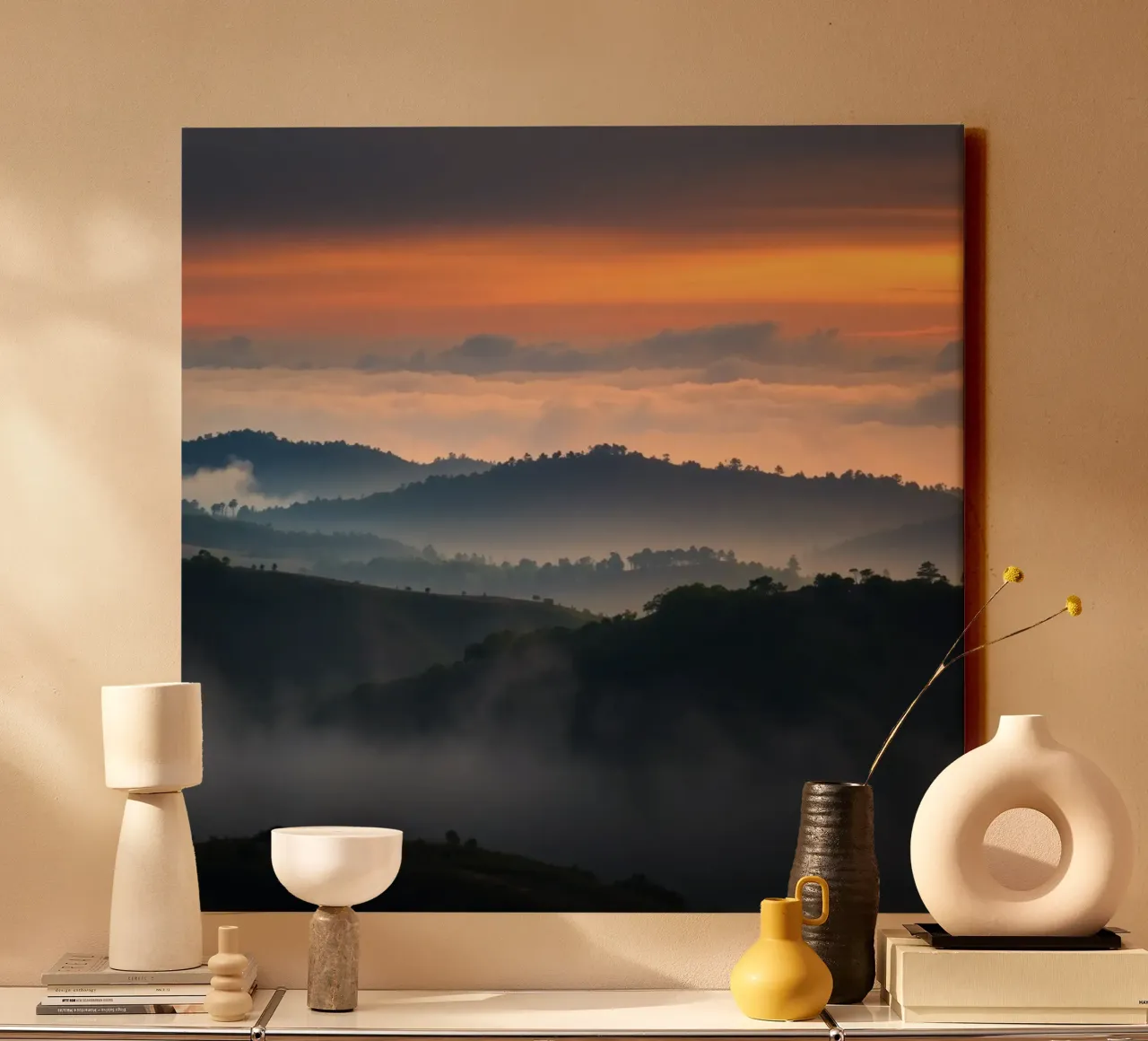 Etherisch landschap canvas met Baklijst van PhotoVibe Decor