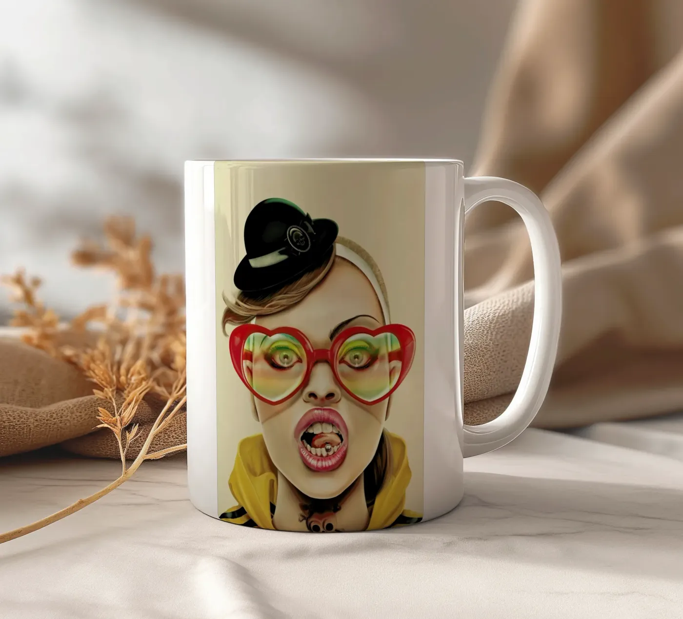 WOW ceramic mug by Giulio Rossi