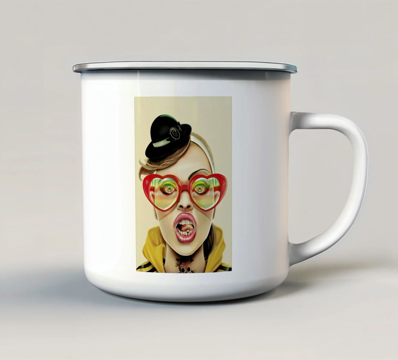 WOW tazza in smalto da Giulio Rossi