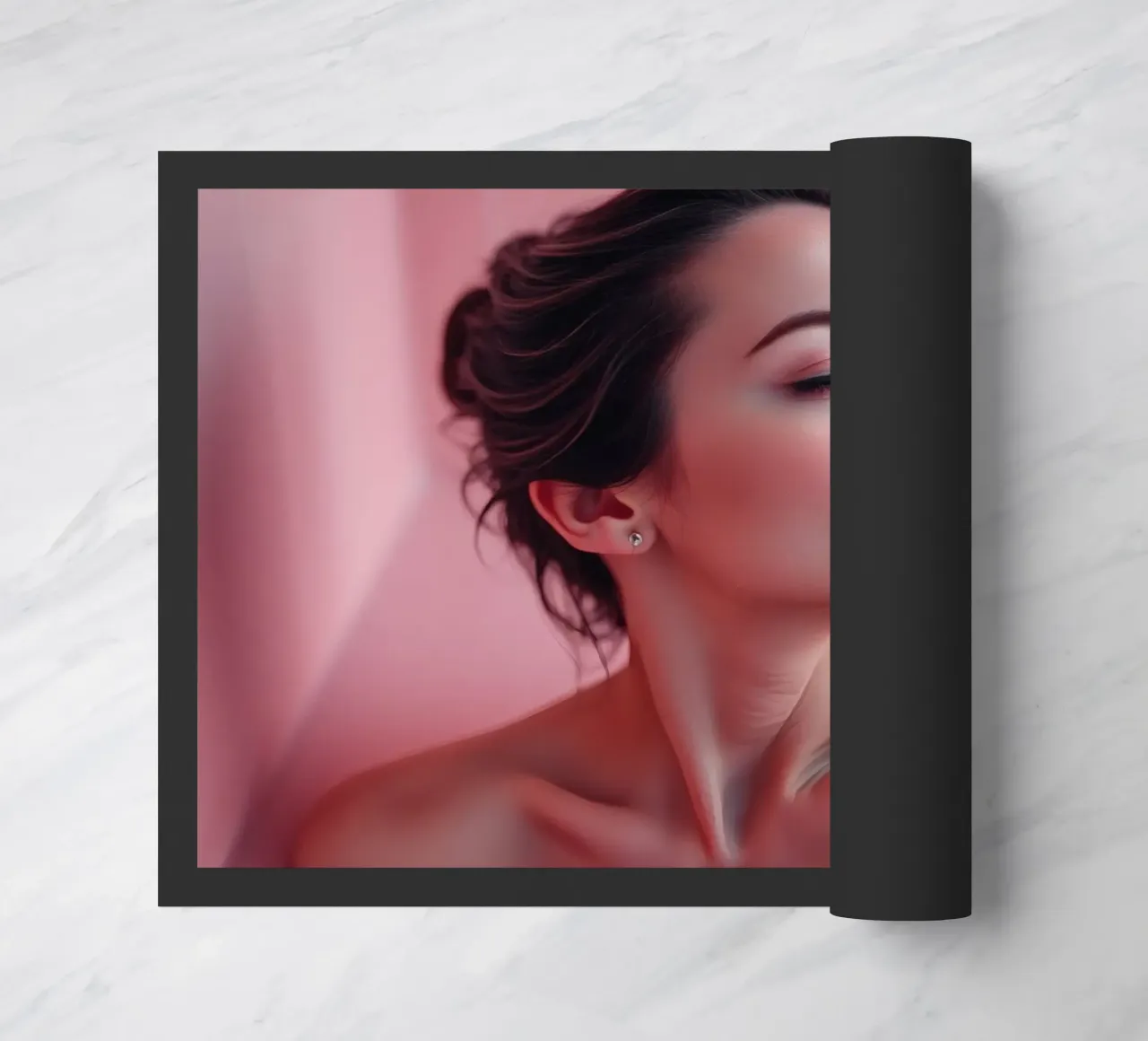 Esperienza di bagno rilassante in un ambiente rosa e sereno zerbino da DesignDoodle