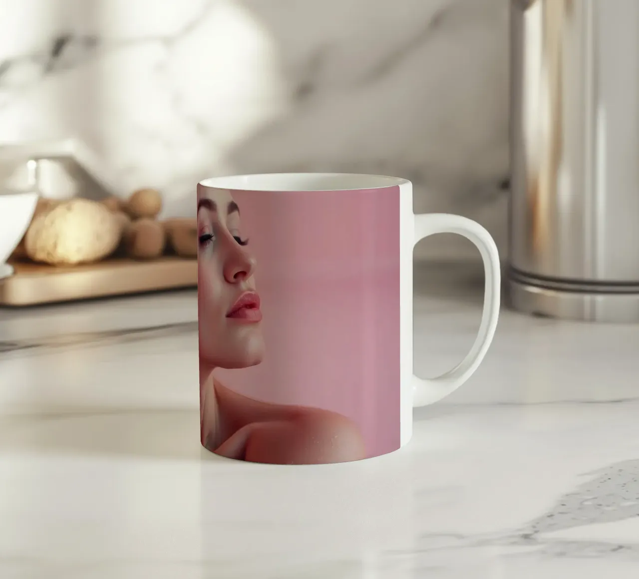 Esperienza di bagno rilassante in un ambiente rosa e sereno tazza in ceramica da DesignDoodle
