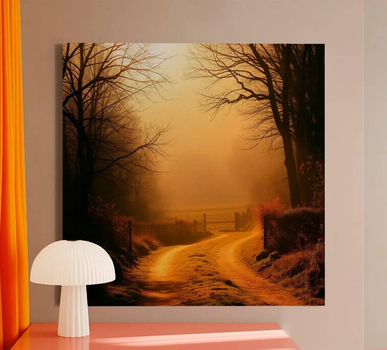 Etherisch landschap canvas met Baklijst van PhotoVibe Decor