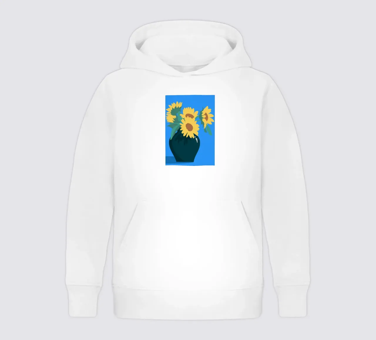 Sunflowers in Vase kids hoodie by Seren Liodra