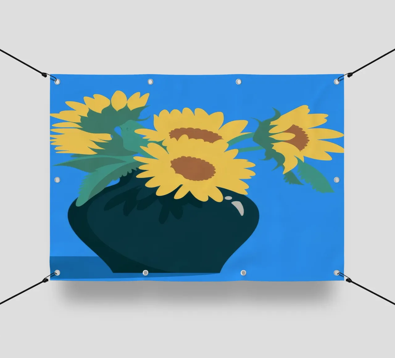 Girasoli in vaso telo in pvc da Seren Liodra