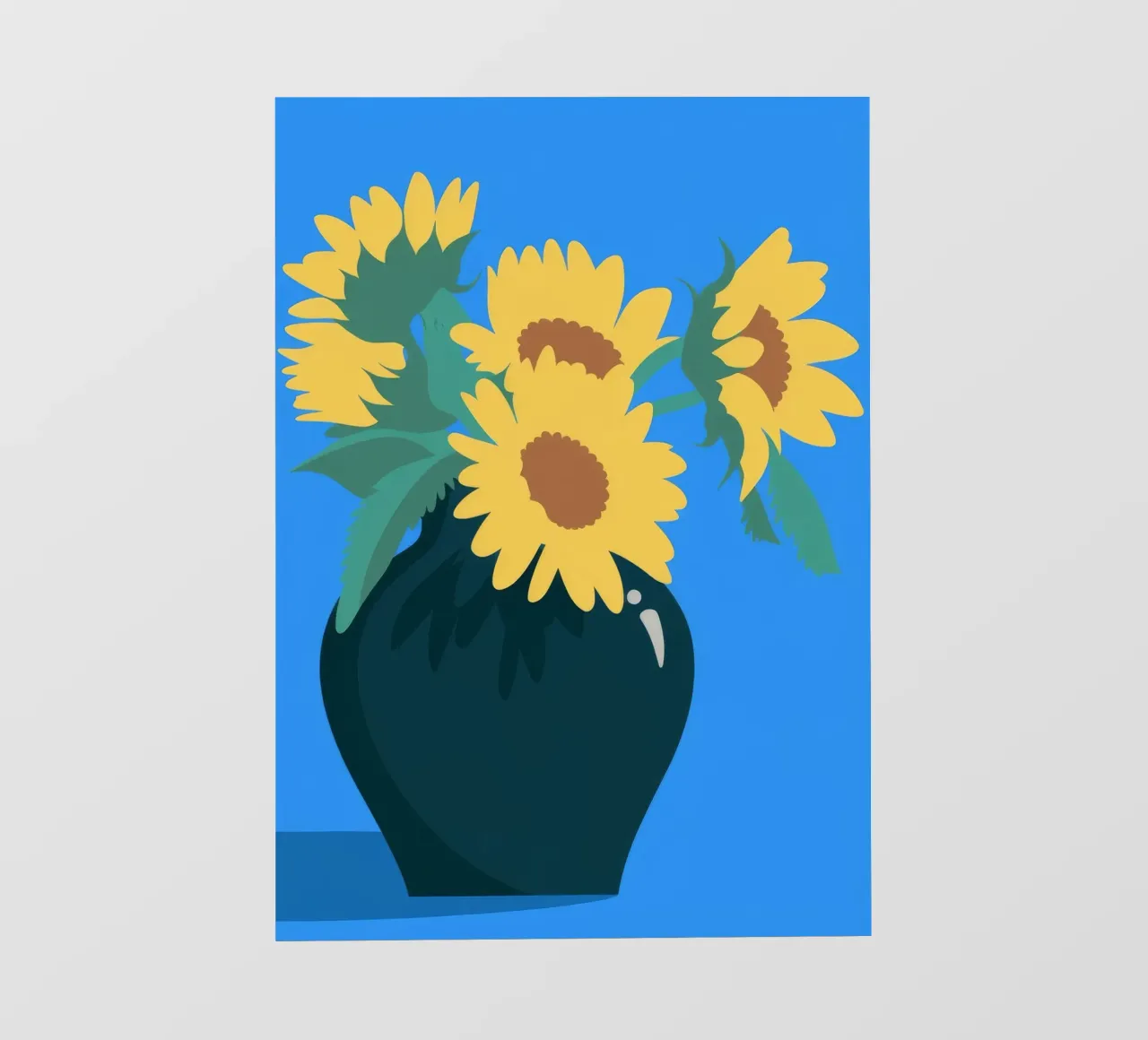 Girasoli in vaso telo in pvc da Seren Liodra