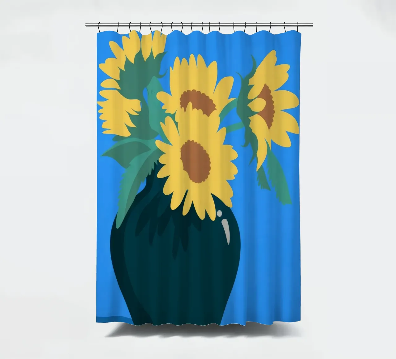 Sunflowers in Vase shower curtain by Seren Liodra