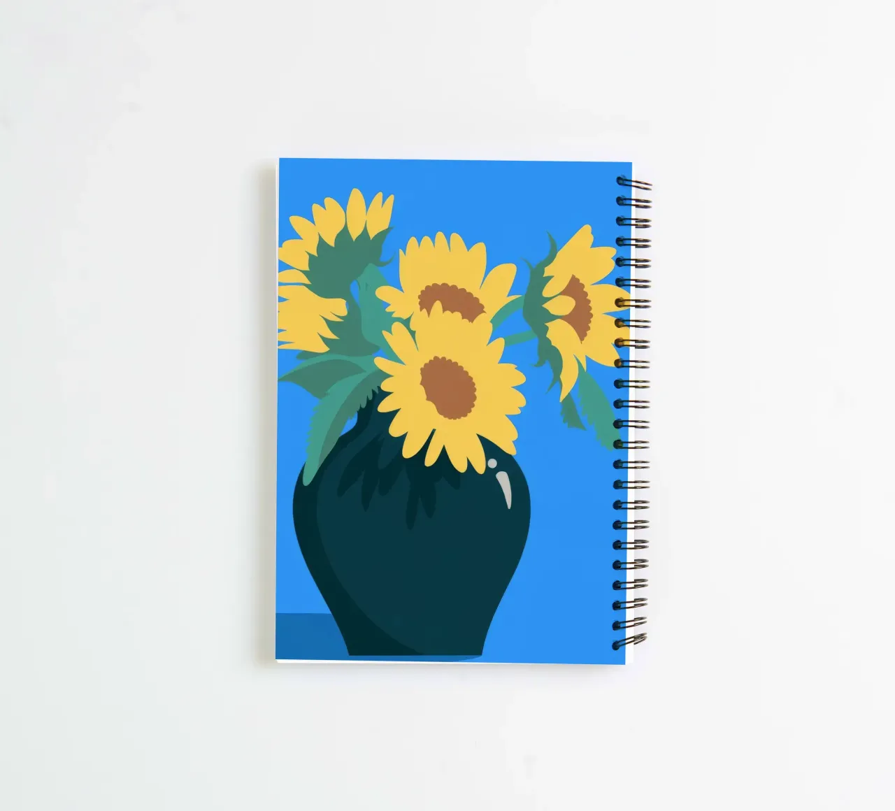 Sunflowers in Vase spiral notebook by Seren Liodra