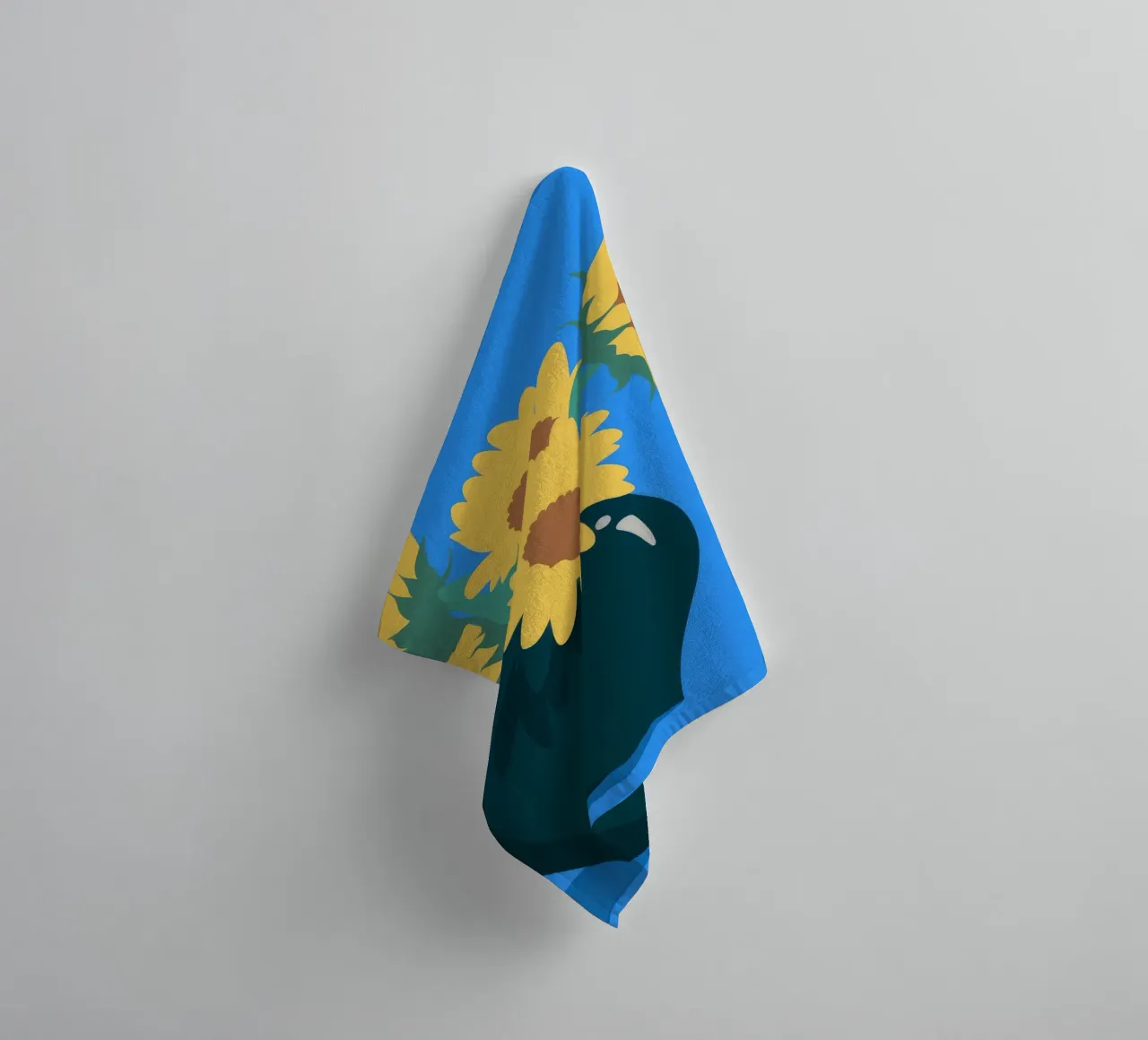 Sunflowers in Vase towel by Seren Liodra