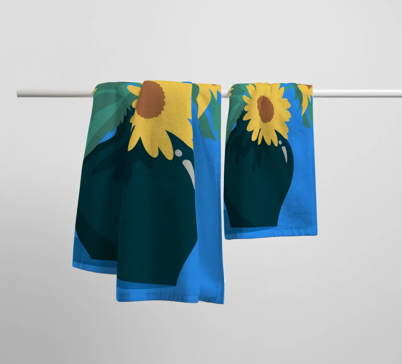 Sunflowers in Vase towel by Seren Liodra