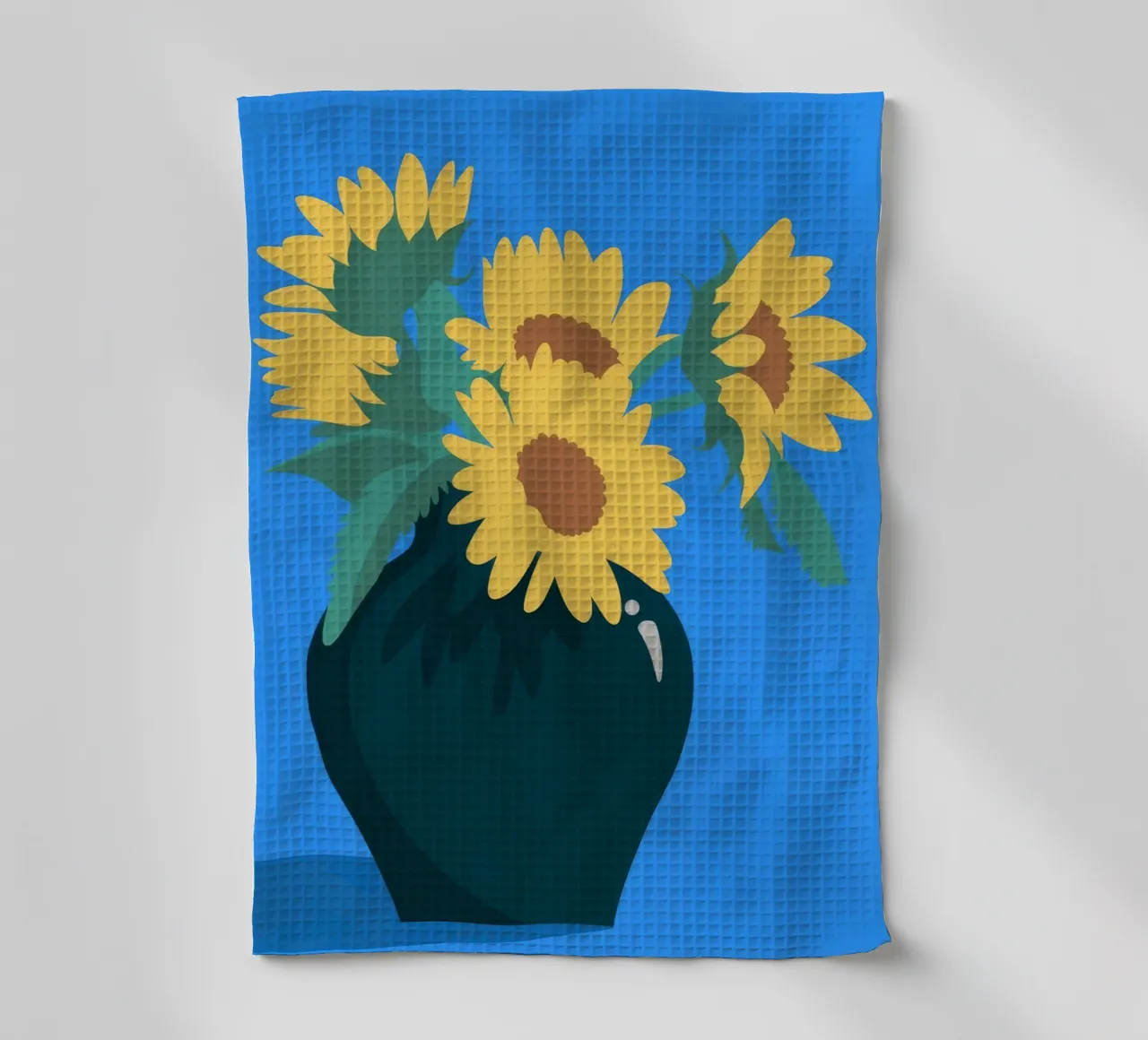 Girasoli in vaso canovaccio da cucina da Seren Liodra