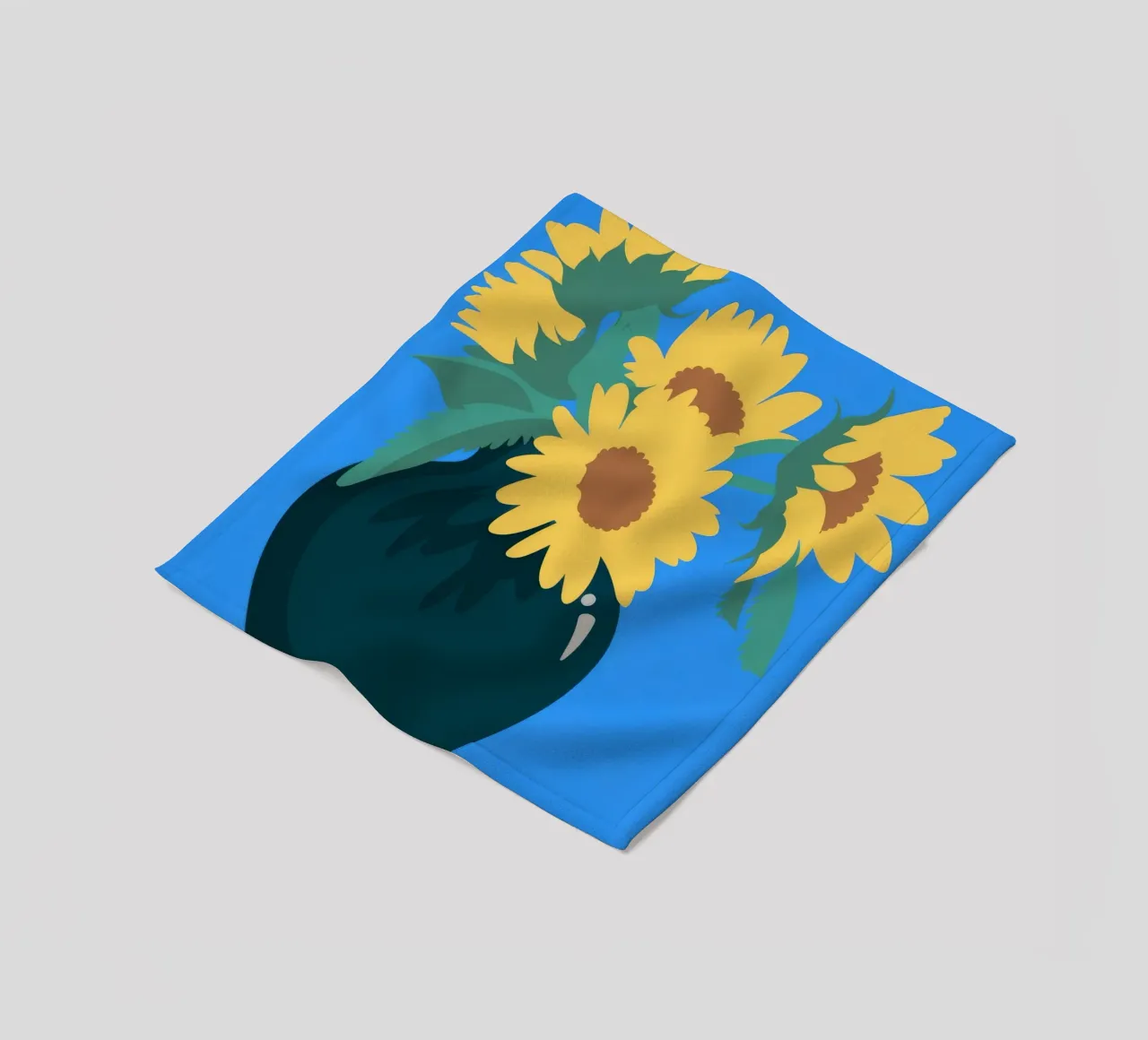 Sunflowers in Vase fleece blanket by Seren Liodra