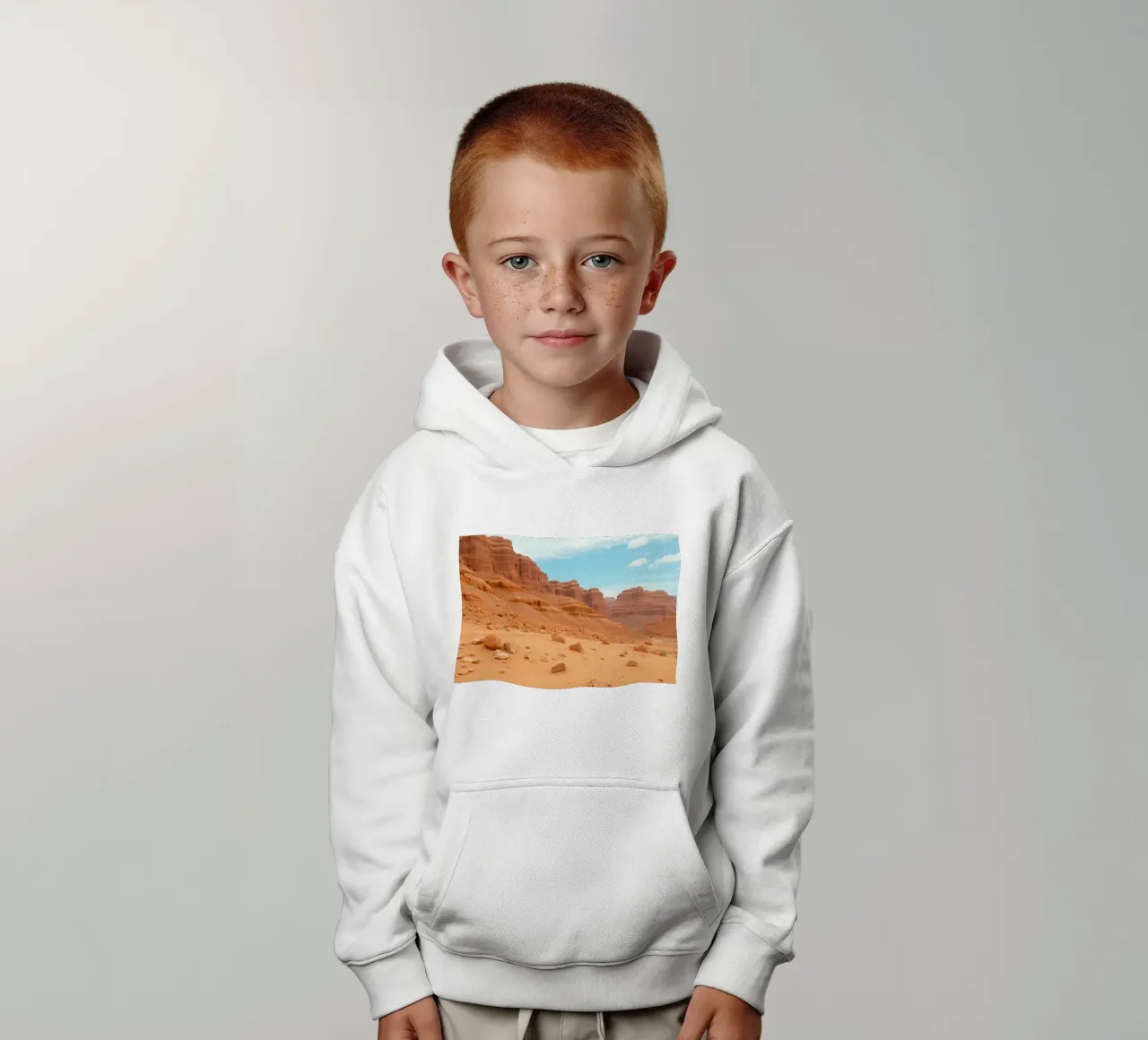 Paesaggio di rocce rosse con formazioni drammatiche felpa bambino con cappuccio da DesignDoodle