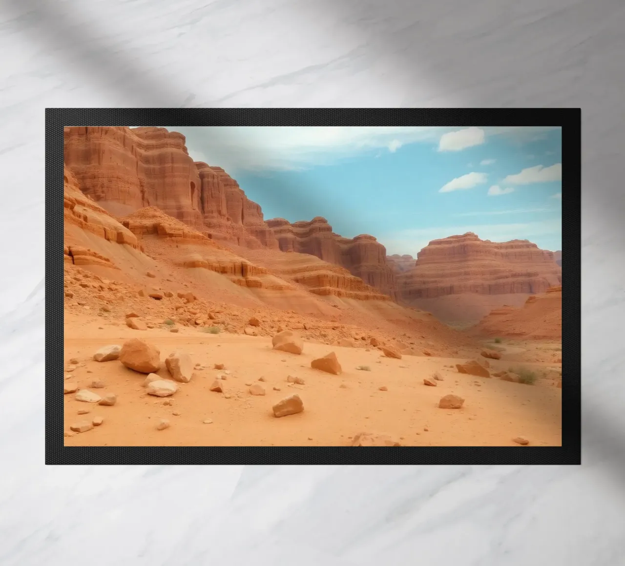 Paesaggio di rocce rosse con formazioni drammatiche zerbino da DesignDoodle