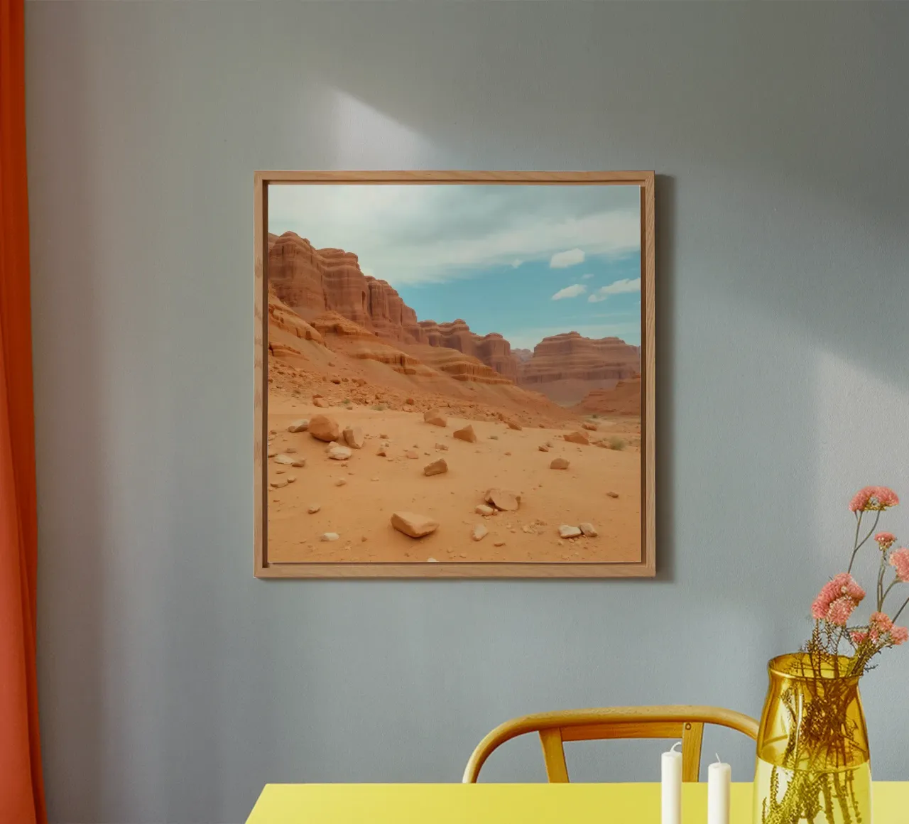 Paesaggio di rocce rosse con formazioni drammatiche alluminio dibond da DesignDoodle