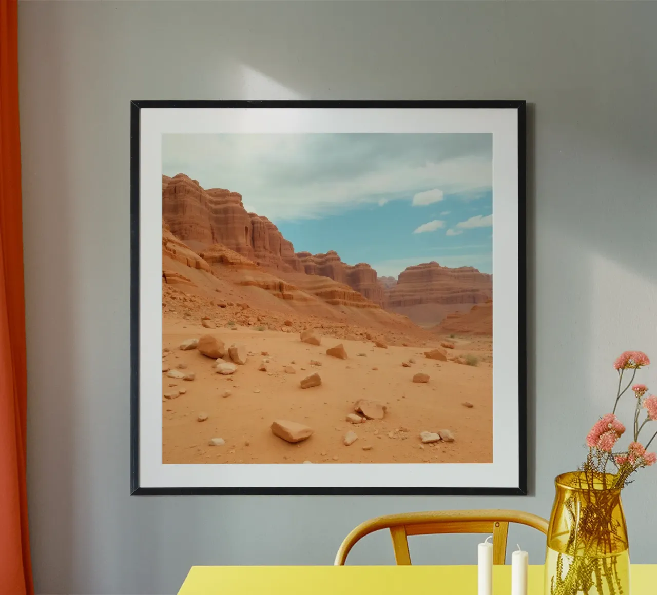 Paesaggio di rocce rosse con formazioni drammatiche carta hahnemühle da DesignDoodle
