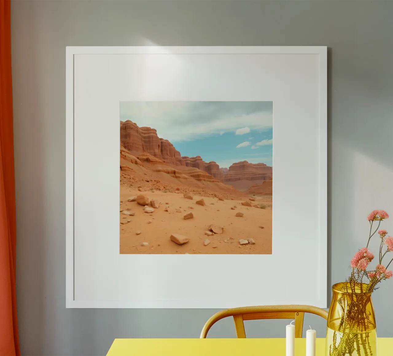Paesaggio di rocce rosse con formazioni drammatiche carta hahnemühle da DesignDoodle