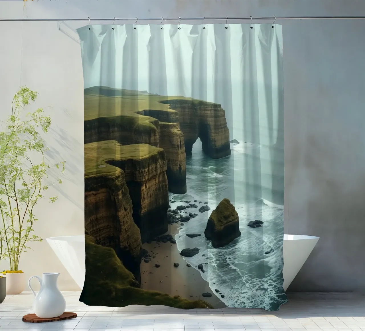 Paesaggio etereo tenda da doccia da PhotoVibe Decor