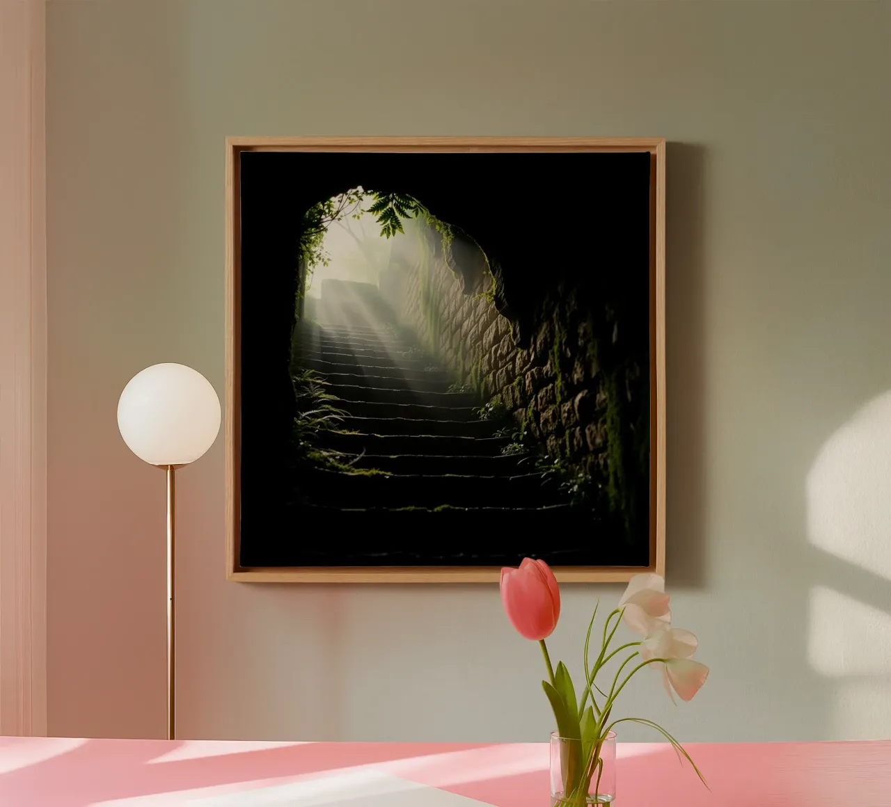 Etherisch landschap canvas met Baklijst van PhotoVibe Decor
