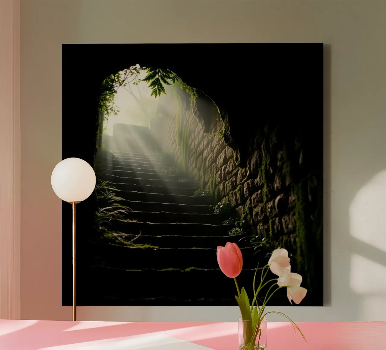 Etherisch landschap canvas met Baklijst van PhotoVibe Decor