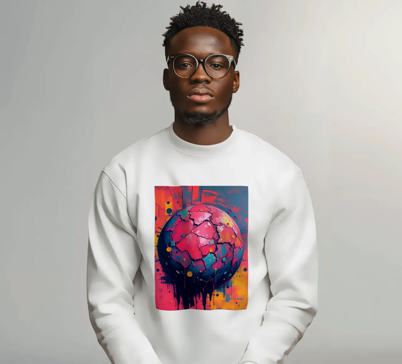 Représentation abstraite et colorée d'une planète fissurée sweat de DesignDoodle