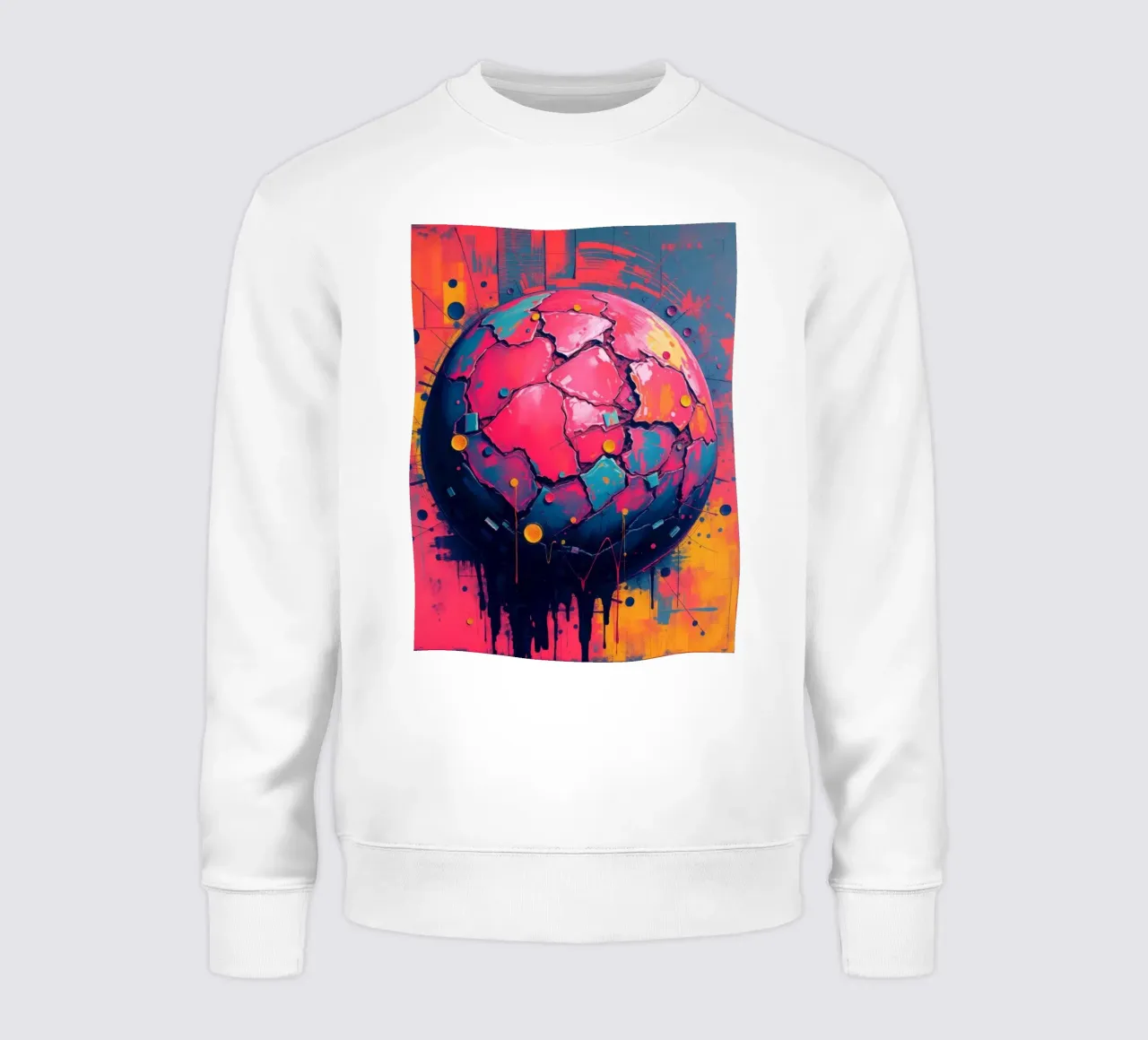 Représentation abstraite et colorée d'une planète fissurée sweat de DesignDoodle