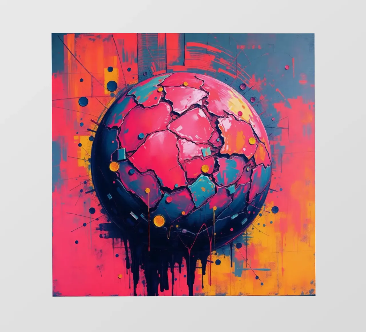 Rappresentazione astratta e colorata di un pianeta incrinato pellicola backlit da DesignDoodle