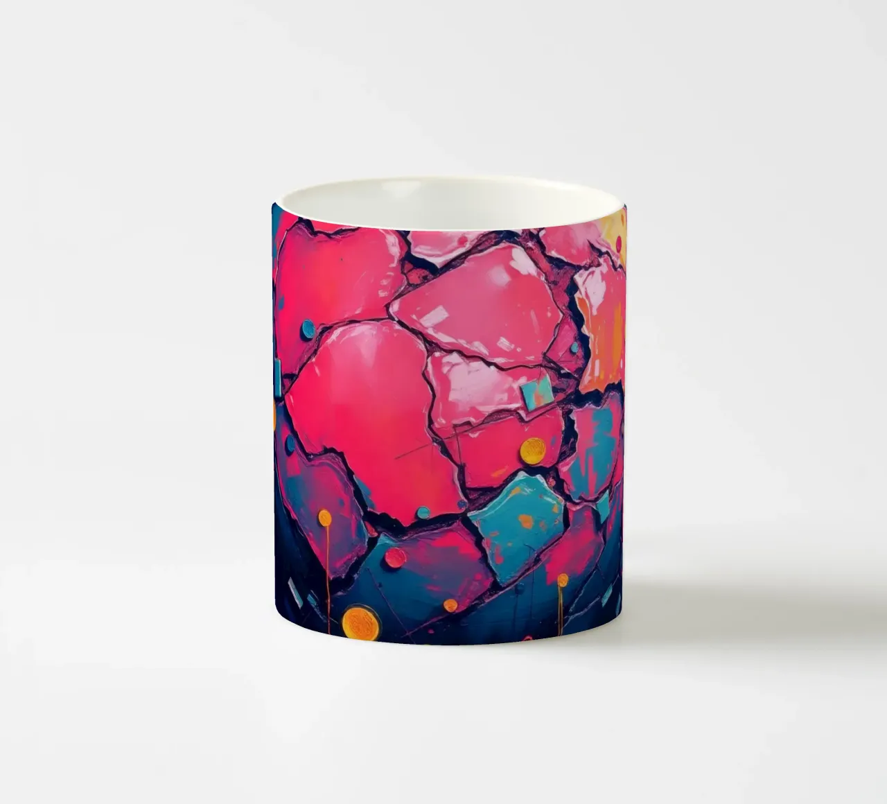 Représentation abstraite et colorée d'une planète fissurée mug en céramique de DesignDoodle