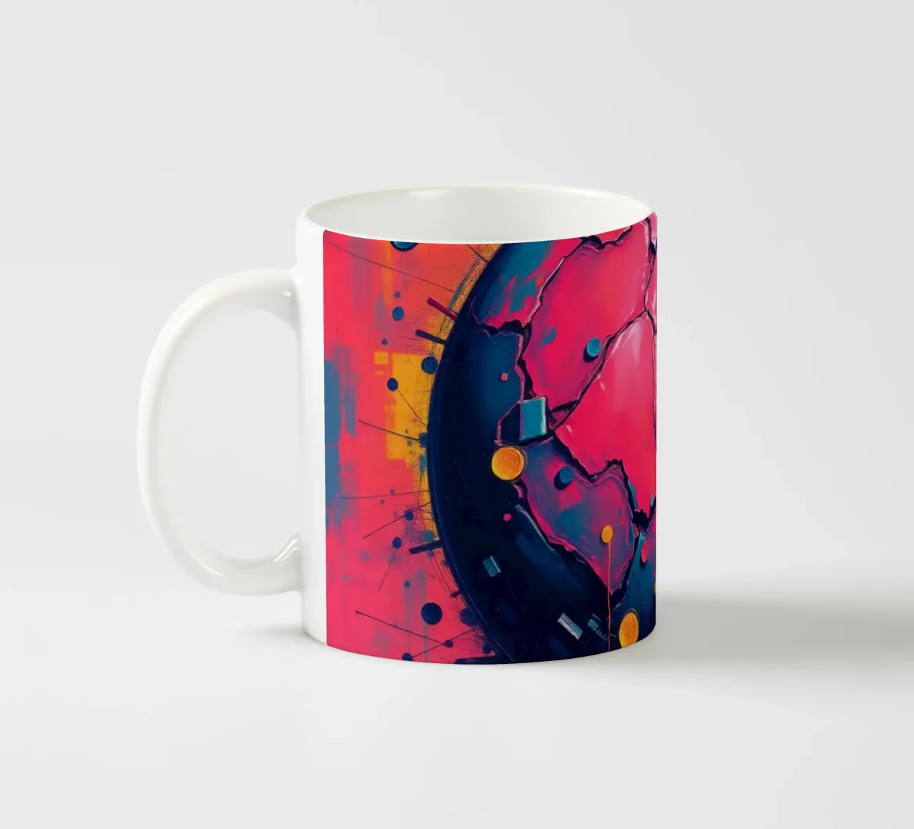 Représentation abstraite et colorée d'une planète fissurée mug en céramique de DesignDoodle