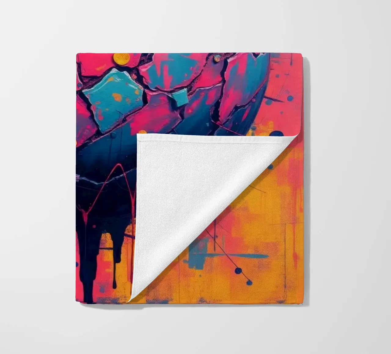 Représentation abstraite et colorée d'une planète fissurée serviette de plage de DesignDoodle