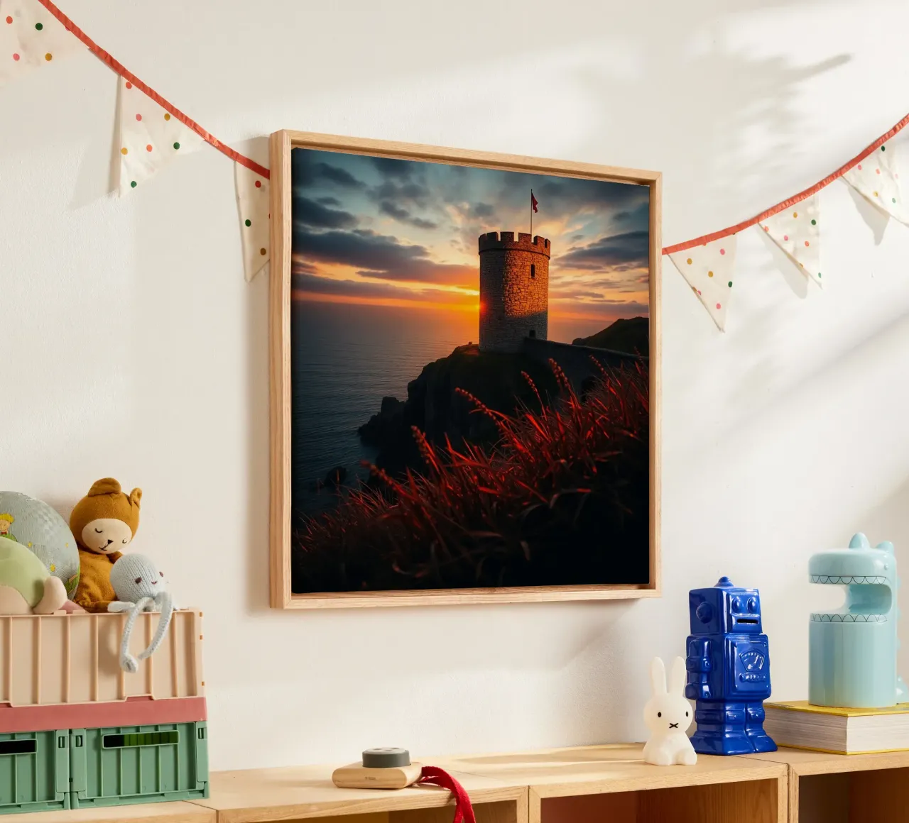 Etherisch landschap canvas met Baklijst van PhotoVibe Decor
