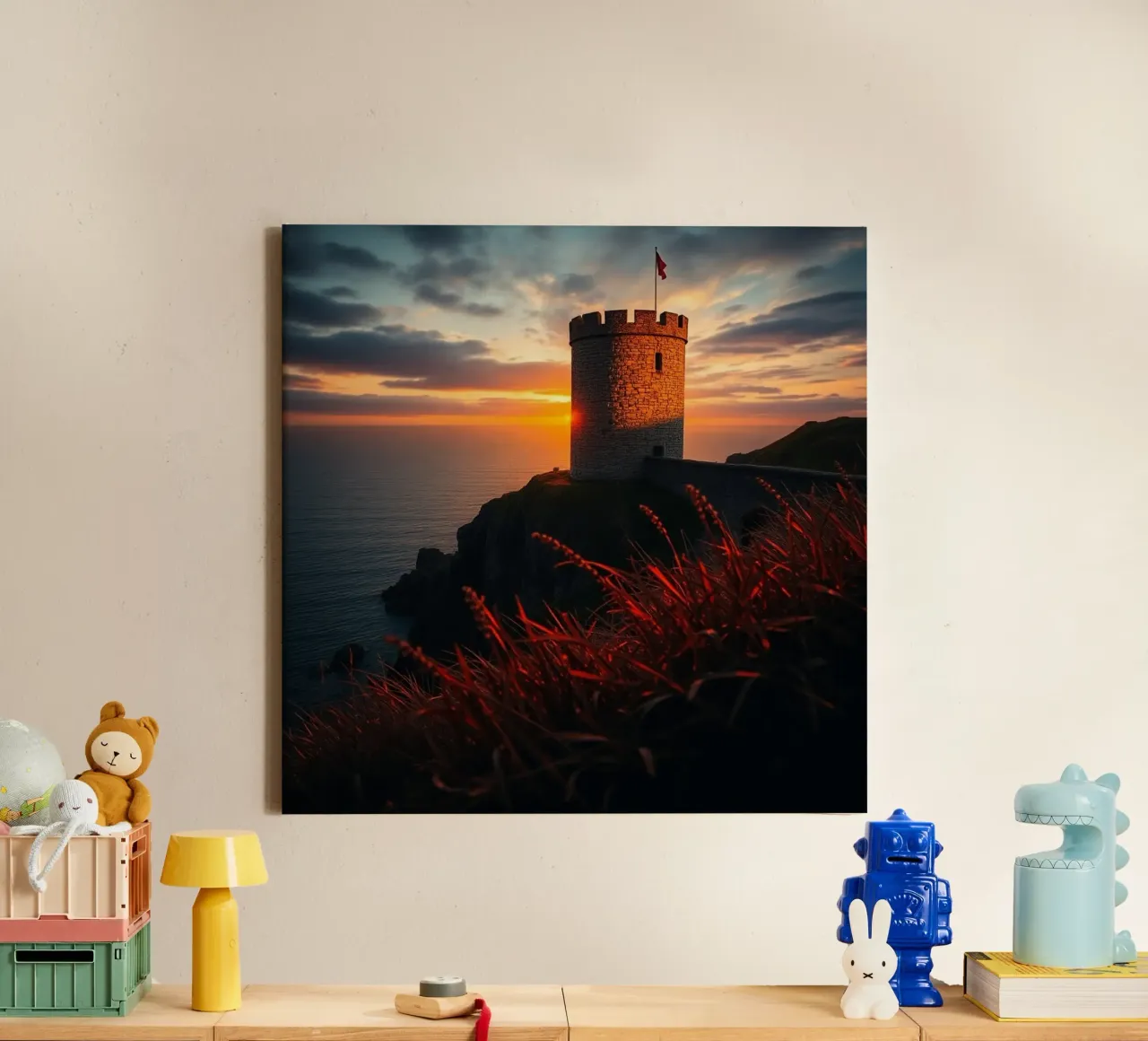 Etherisch landschap canvas met Baklijst van PhotoVibe Decor