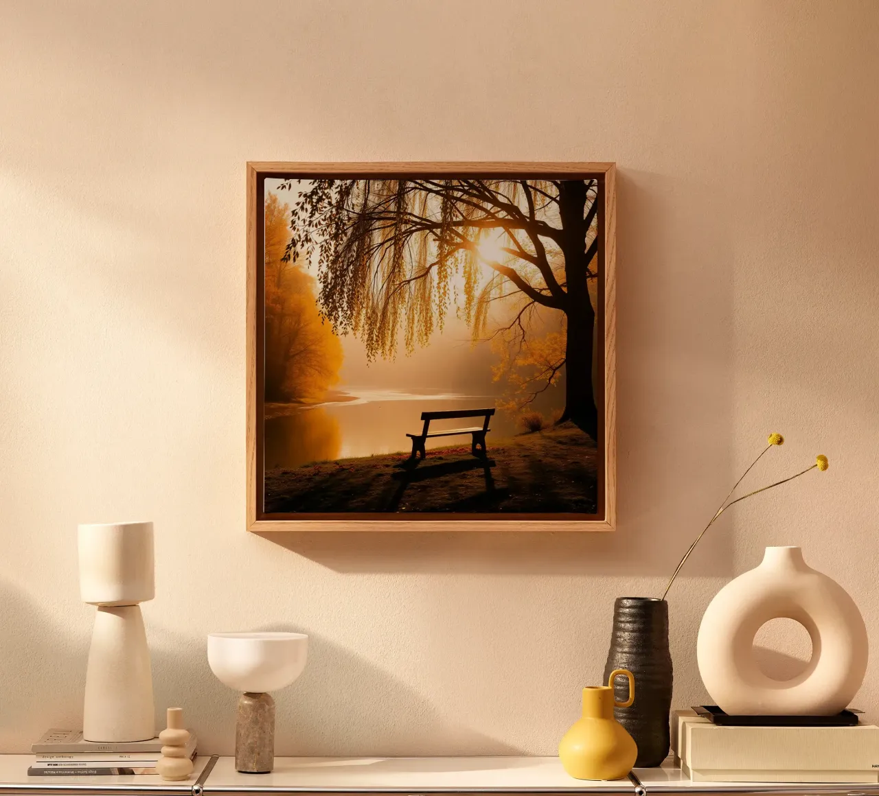 Etherisch landschap canvas met Baklijst van PhotoVibe Decor