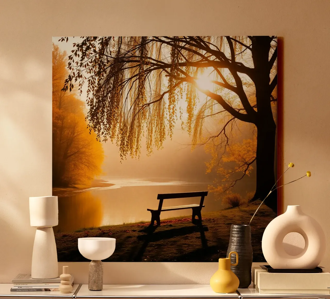 Etherisch landschap canvas met Baklijst van PhotoVibe Decor