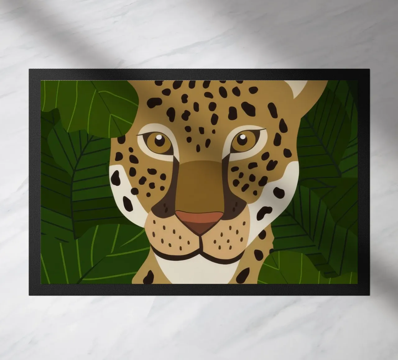 Leopard Portrait doormat by Seren Liodra