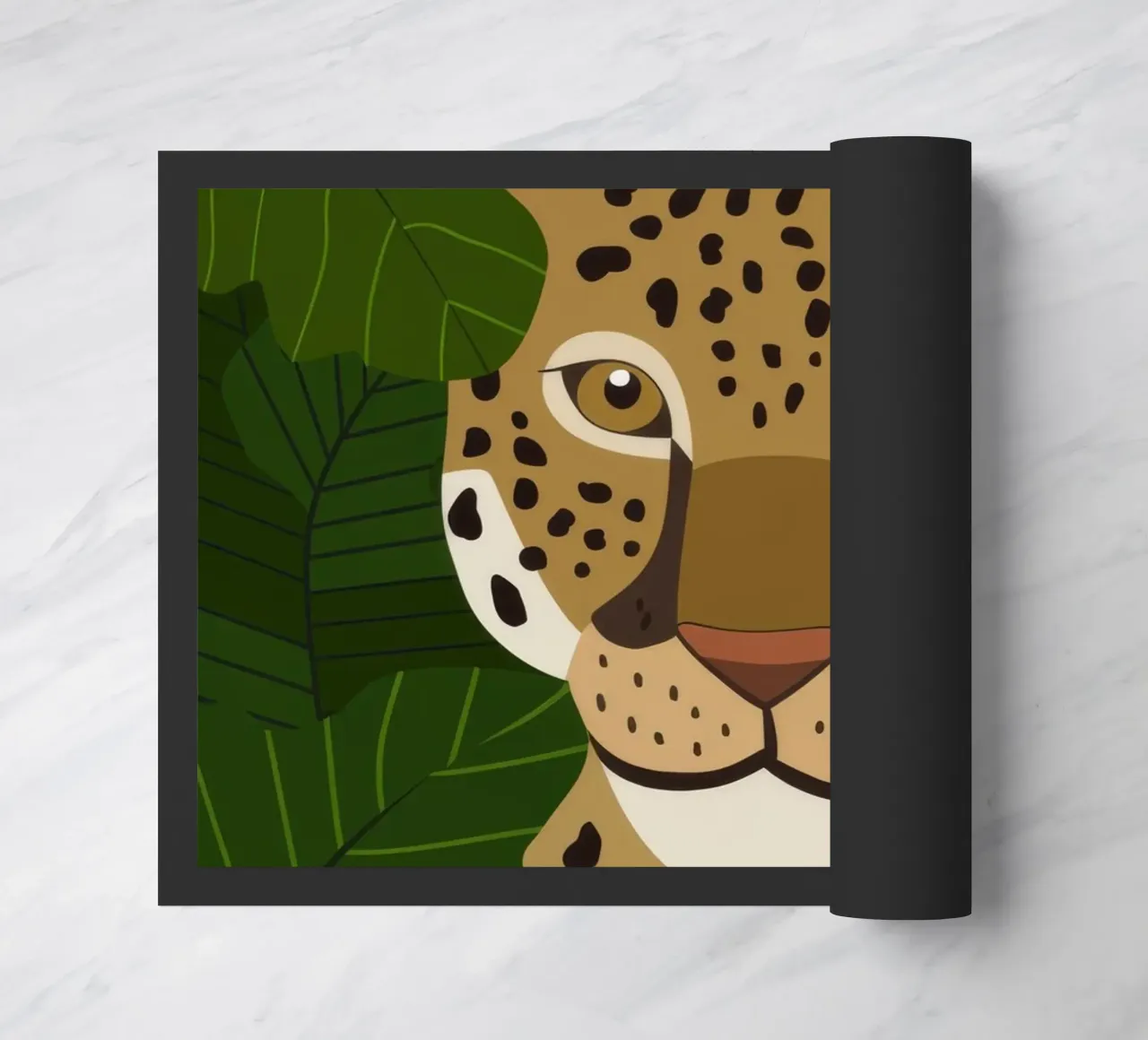 Leopard Portrait doormat by Seren Liodra