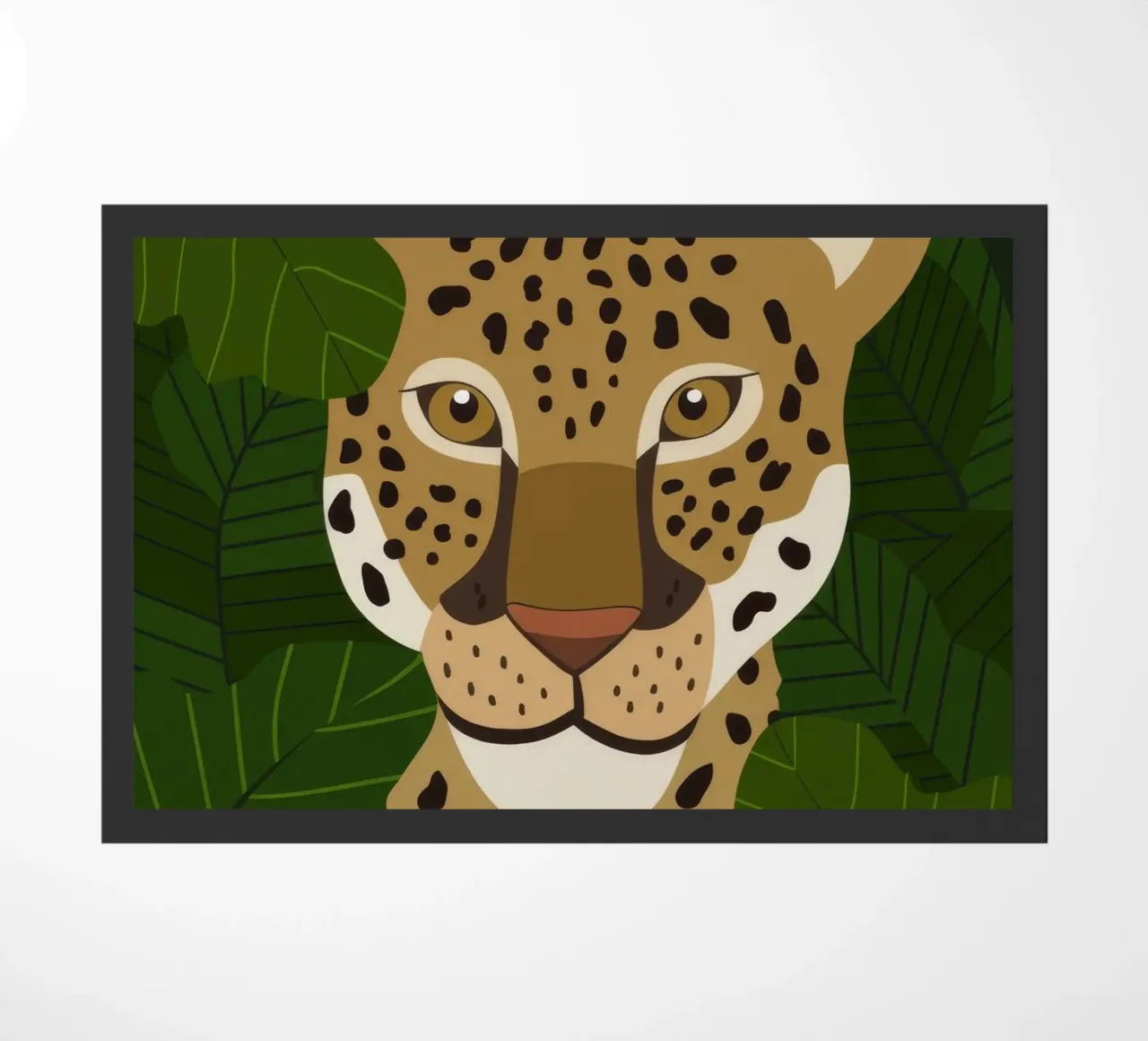 Leopard Portrait doormat by Seren Liodra