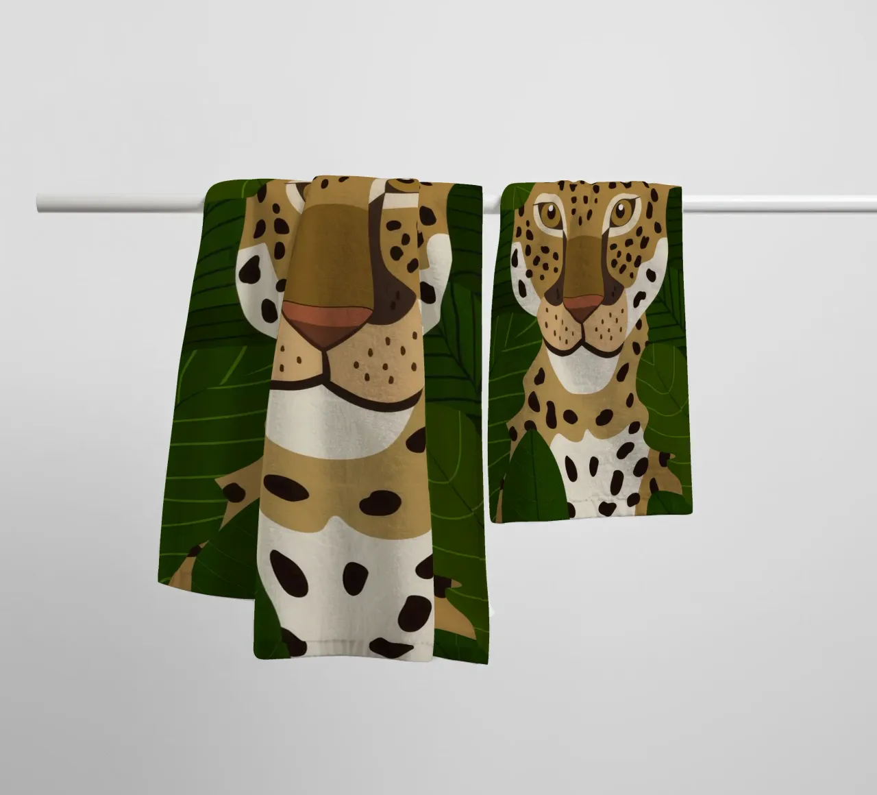 Leopard Portrait towel by Seren Liodra
