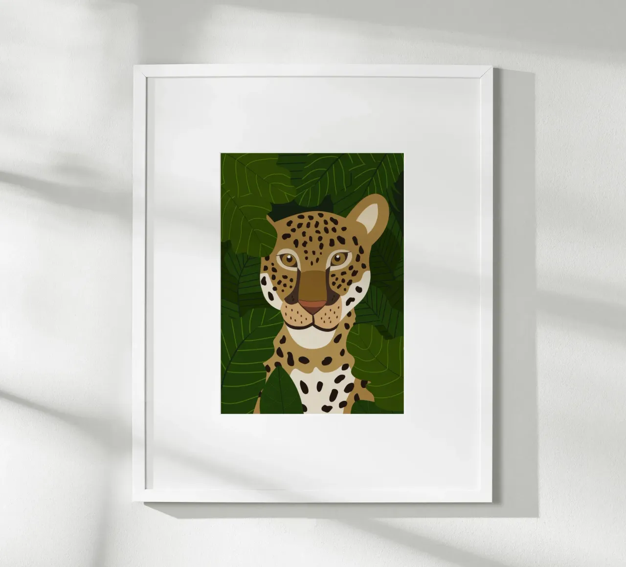 Ritratto di leopardo poster con telaio in alluminio da Seren Liodra