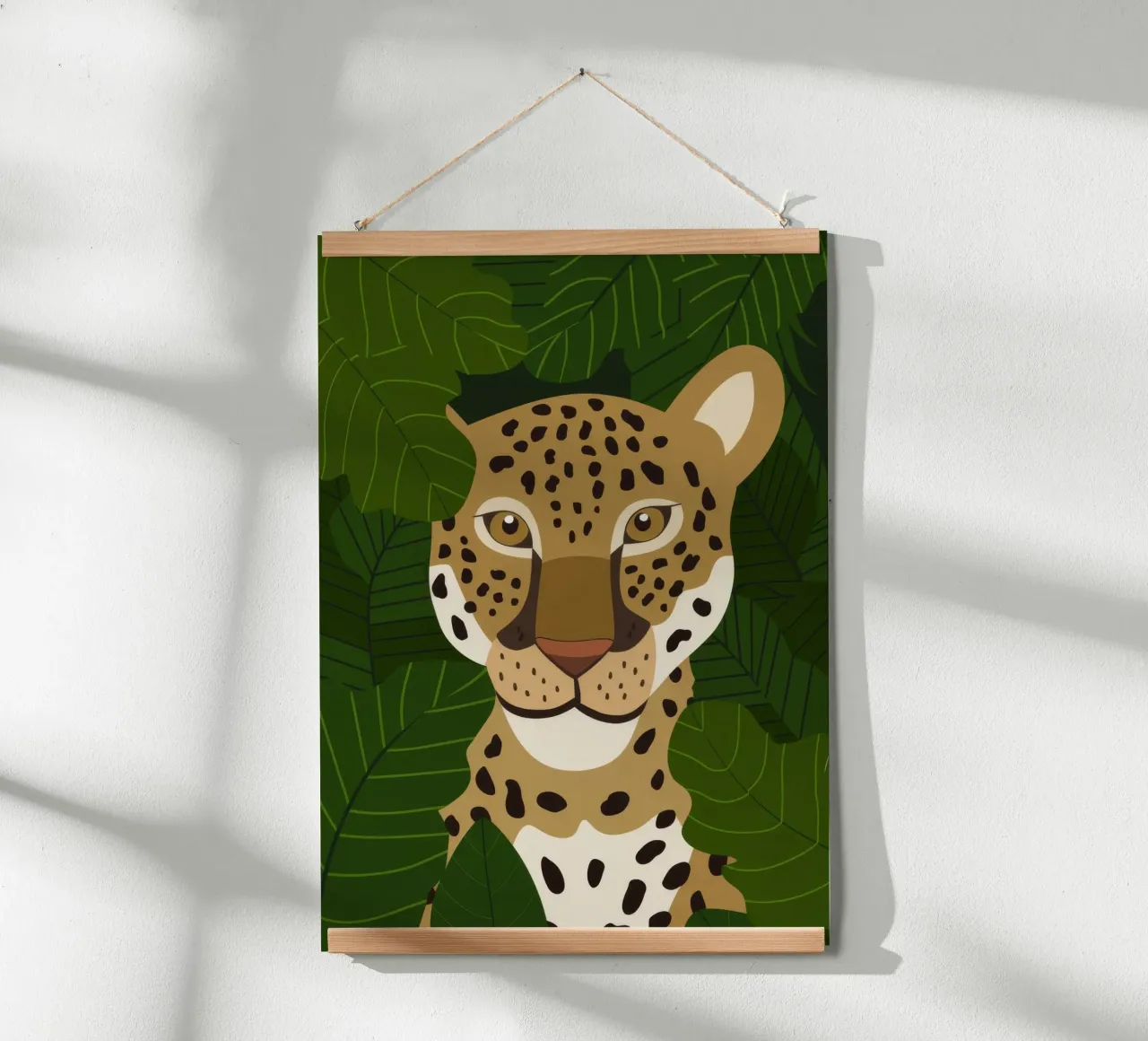 Ritratto di leopardo poster con telaio in alluminio da Seren Liodra