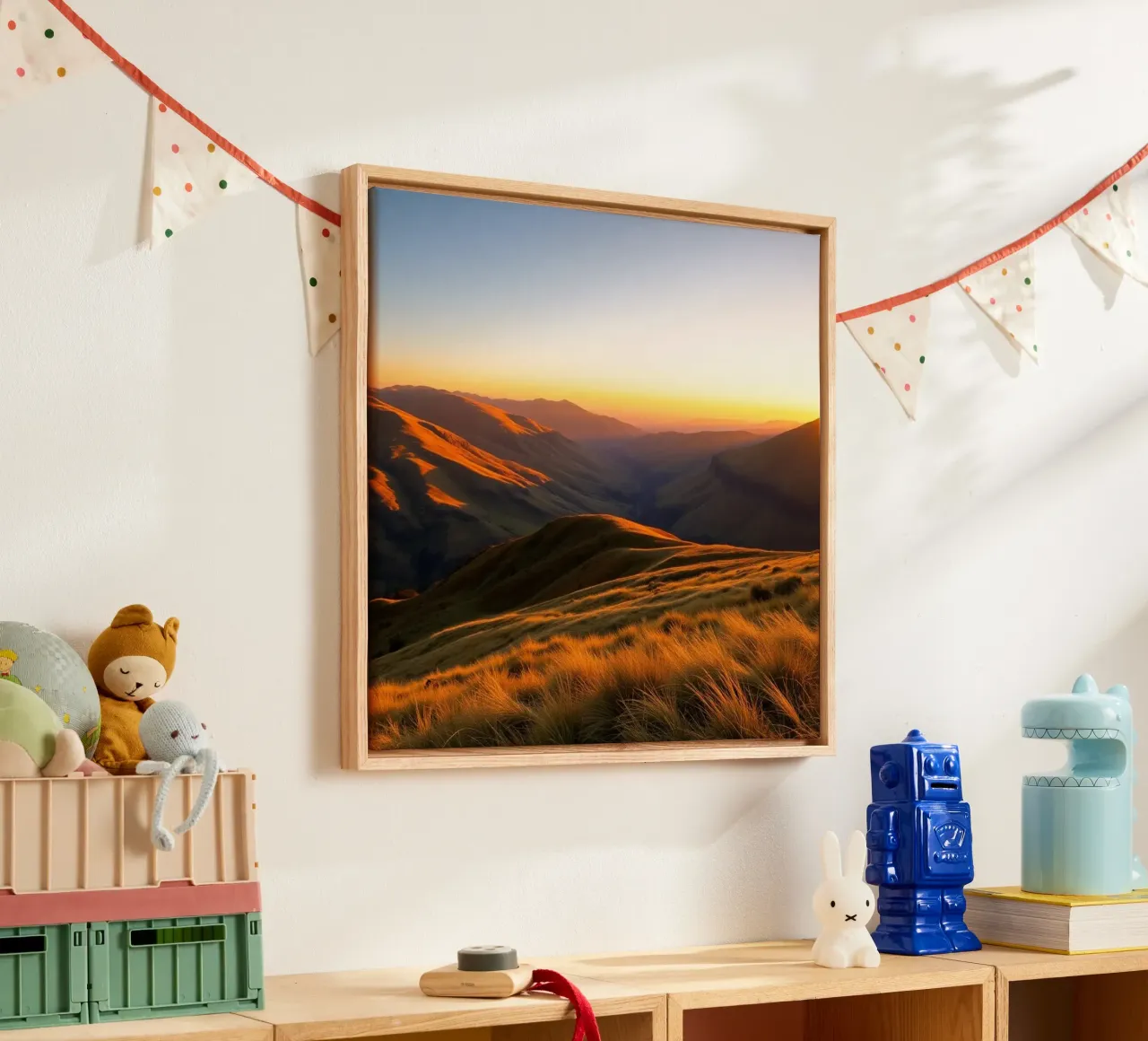 Etherisch landschap canvas met Baklijst van PhotoVibe Decor
